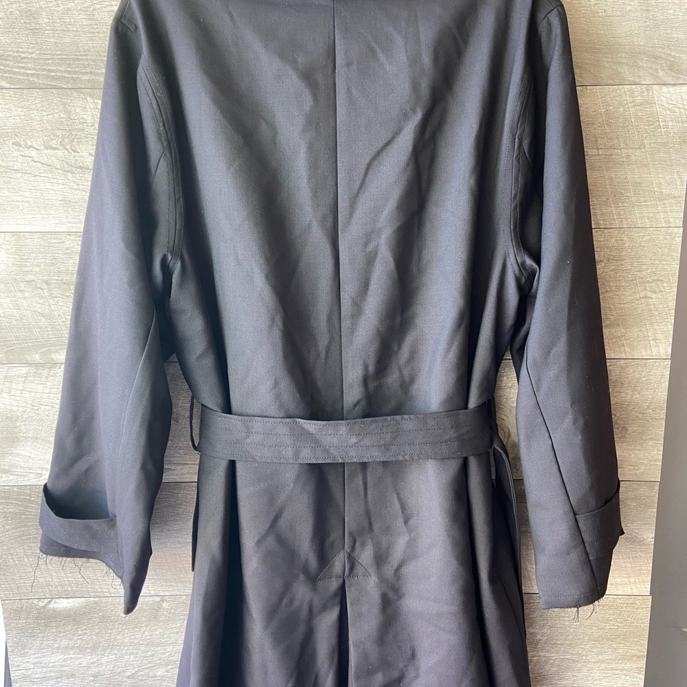 Nili Lotan matland frayed wool black trench coat - Picture 13 of 16